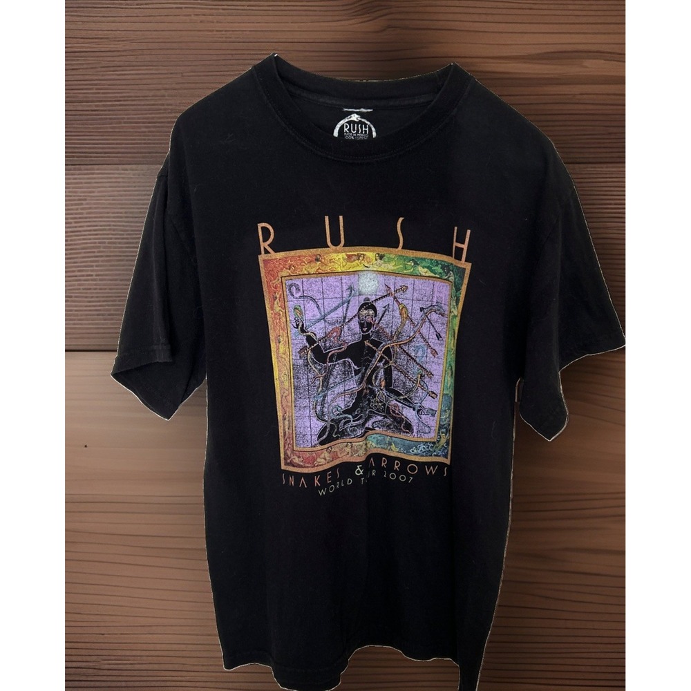 Rush Snakes & Arrows World Tour 2007 T-Shirt Mens Medium Black Band Tee Anthem